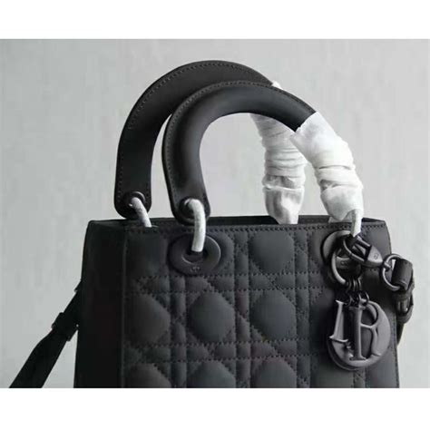 Lady Dior Pouch Black Ultramatte Cannage Calfskin 